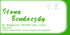 ilona benkoczky business card